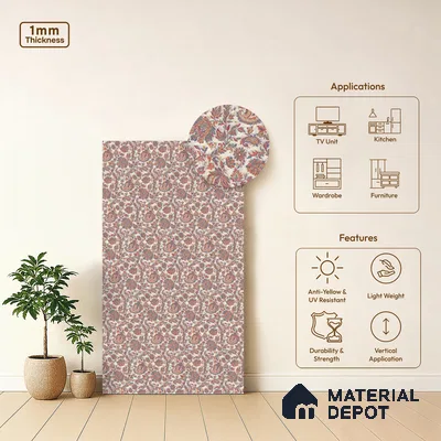 Brown Digital, Fabric Look LM 23633 8 ft x 4 ft Texture Finish Decorative Laminate - 1 mm | Suitable for TV Unit, Wardrobe, Kitchen Cabinets
