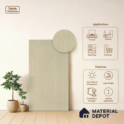 Wooden Look LM 05331 Recon Oak Mist 8 ft x 4 ft Texture Finish Decorative Laminate - 1 mm | Suitable for TV Unit, Wardrobe, Kitchen Cabinets