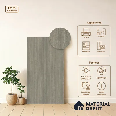 Wooden Look LM 05334 Lynx Wood 8 ft x 4 ft Texture Finish Decorative Laminate - 1 mm | Suitable for TV Unit, Wardrobe, Kitchen Cabinets