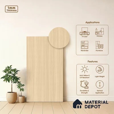 Wooden Look LM 05341 Fresco Pine 8 ft x 4 ft Texture Finish Decorative Laminate - 1 mm | Suitable for TV Unit, Wardrobe, Kitchen Cabinets