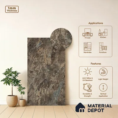 Stone Look LM 05348 8 ft x 4 ft Texture Finish Decorative Laminate - 1 mm | Suitable for TV Unit, Wardrobe, Kitchen Cabinets