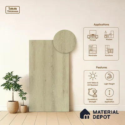 Wooden Look LM 05352 Golden Scuro Oak 8 ft x 4 ft Texture Finish Decorative Laminate - 1 mm | Suitable for TV Unit, Wardrobe, Kitchen Cabinets