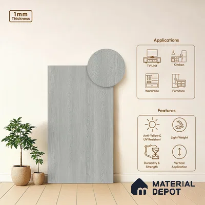 Wooden Look LM 05354 Mokki Noir 8 ft x 4 ft Texture Finish Decorative Laminate - 1 mm | Suitable for TV Unit, Wardrobe, Kitchen Cabinets