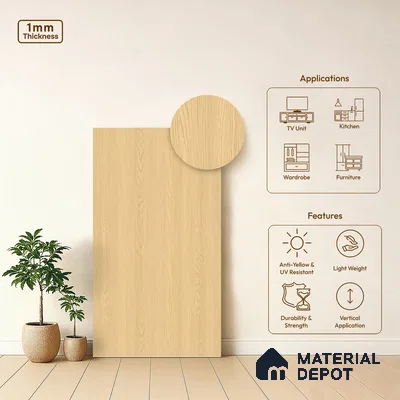Wooden Look LM 13877 Dablam Fall Oak 8 ft x 4 ft Texture Finish Decorative Laminate - 1 mm | Suitable for TV Unit, Wardrobe, Kitchen Cabinets