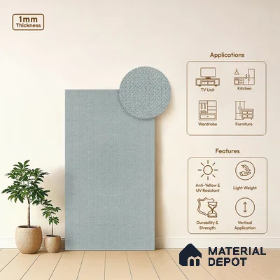 Grey Cane Look LM 20047 8 ft x 4 ft Texture Finish Decorative Laminate - 1 mm | Suitable for TV Unit, Wardrobe, Kitchen Cabinets