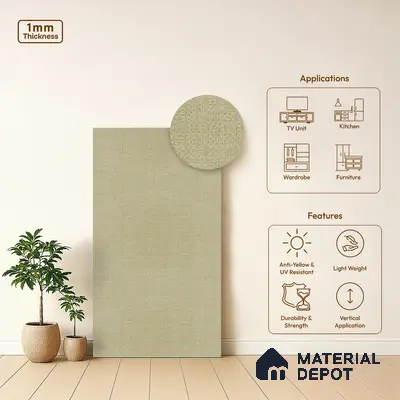 Brown Cane Look LM 20053 8 ft x 4 ft Texture Finish Decorative Laminate - 1 mm | Suitable for TV Unit, Wardrobe, Kitchen Cabinets