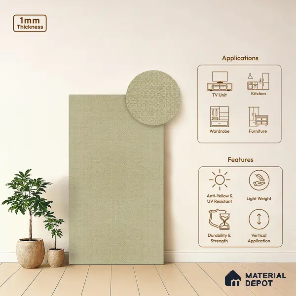 Brown Cane Look LM 20053 8 ft x 4 ft Texture Finish Decorative Laminate - 1 mm | Suitable for TV Unit, Wardrobe, Kitchen Cabinets