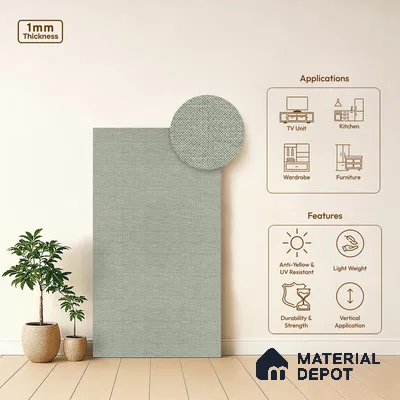 Grey Cane Look LM 20054 8 ft x 4 ft Texture Finish Decorative Laminate - 1 mm | Suitable for TV Unit, Wardrobe, Kitchen Cabinets