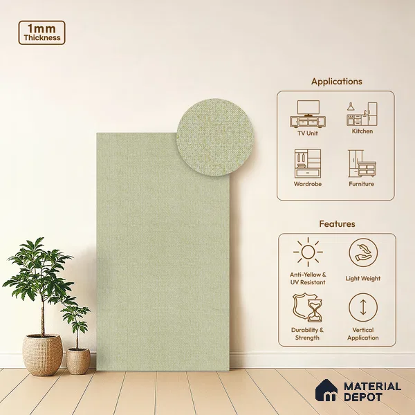 Beige Cane Look LM 20056 8 ft x 4 ft Texture Finish Decorative Laminate - 1 mm | Suitable for TV Unit, Wardrobe, Kitchen Cabinets