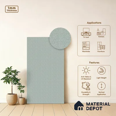 Grey Cane Look LM 20059 8 ft x 4 ft Texture Finish Decorative Laminate - 1 mm | Suitable for TV Unit, Wardrobe, Kitchen Cabinets