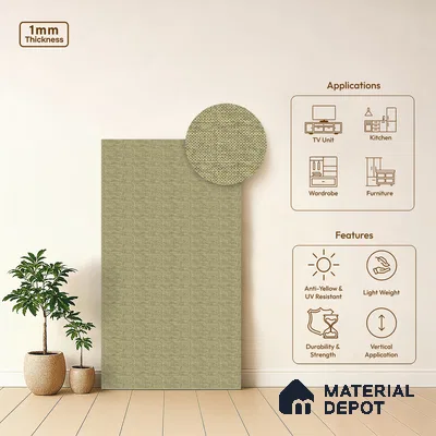 Brown Cane Look LM 20060 8 ft x 4 ft Texture Finish Decorative Laminate - 1 mm | Suitable for TV Unit, Wardrobe, Kitchen Cabinets