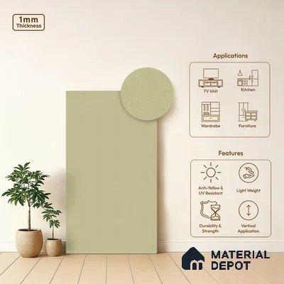 Grey Cane Look LM 20061 8 ft x 4 ft Texture Finish Decorative Laminate - 1 mm | Suitable for TV Unit, Wardrobe, Kitchen Cabinets