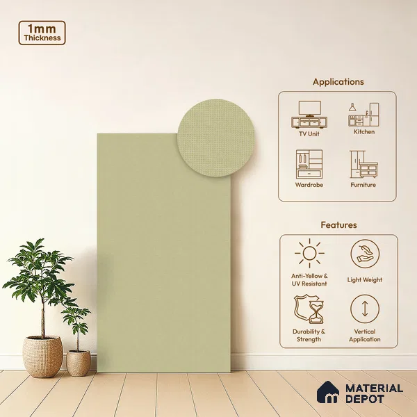 Grey Cane Look LM 20061 8 ft x 4 ft Texture Finish Decorative Laminate - 1 mm | Suitable for TV Unit, Wardrobe, Kitchen Cabinets