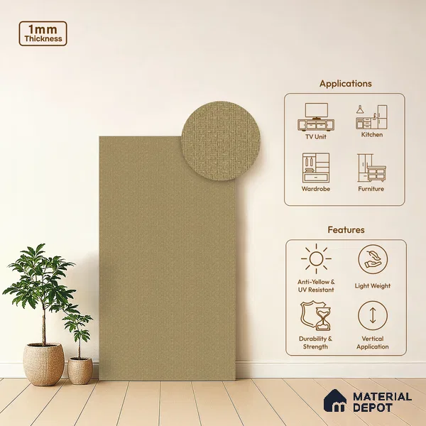 Brown Cane Look LM 20062 8 ft x 4 ft Texture Finish Decorative Laminate - 1 mm | Suitable for TV Unit, Wardrobe, Kitchen Cabinets