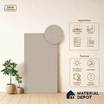 Brown Cane Look LM 20065 8 ft x 4 ft Texture Finish Decorative Laminate - 1 mm | Suitable for TV Unit, Wardrobe, Kitchen Cabinets