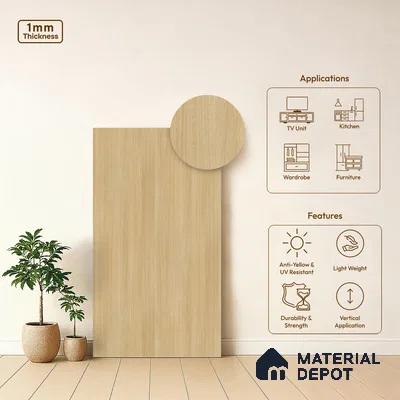 Wooden Look LM 20078 8 ft x 4 ft Texture Finish Decorative Laminate - 1 mm | Suitable for TV Unit, Wardrobe, Kitchen Cabinets