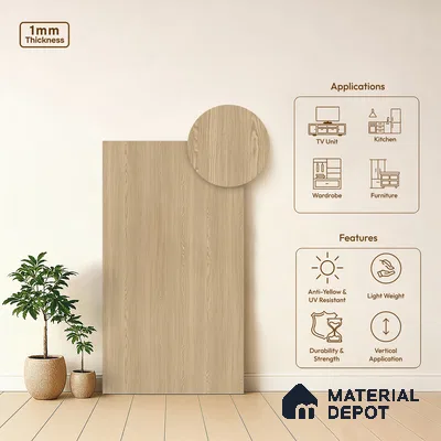 Wooden Look LM 20084 8 ft x 4 ft Texture Finish Decorative Laminate - 1 mm | Suitable for TV Unit, Wardrobe, Kitchen Cabinets