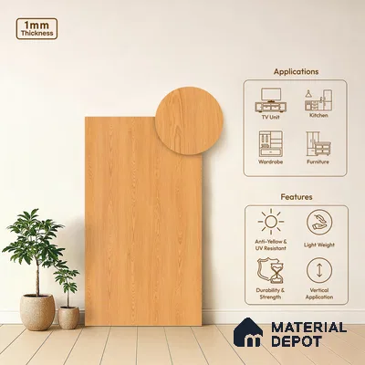 Wooden Look LM 20089 8 ft x 4 ft Texture Finish Decorative Laminate - 1 mm | Suitable for TV Unit, Wardrobe, Kitchen Cabinets