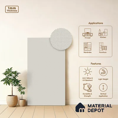 Beige Textured Solid Look LM 23718 8 ft x 4 ft Texture Finish Decorative Laminate - 1 mm | Suitable for TV Unit, Wardrobe, Kitchen Cabinets
