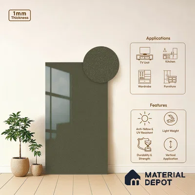 Stone Look LM 01844 8 ft x 4 ft Glossy Finish Decorative Laminate - 1 mm | Suitable for TV Unit, Wardrobe, Kitchen Cabinets