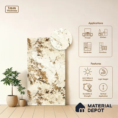 Stone Look LM 13858 8 ft x 4 ft Texture Finish Decorative Laminate - 1 mm | Suitable for TV Unit, Wardrobe, Kitchen Cabinets