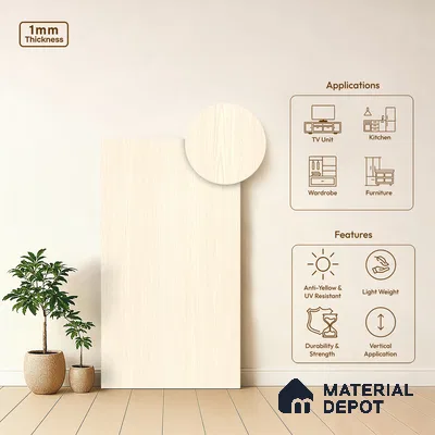 Wooden Look LM 13860 Apex Leaved Elm 8 ft x 4 ft Texture Finish Decorative Laminate - 1 mm | Suitable for TV Unit, Wardrobe, Kitchen Cabinets