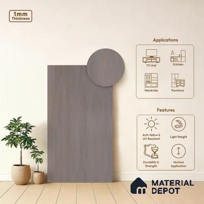 Wooden Look LM 13874 Rearwood Sand 8 ft x 4 ft Texture Finish Decorative Laminate - 1 mm | Suitable for TV Unit, Wardrobe, Kitchen Cabinets