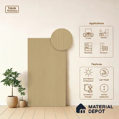 Patterned Look LM 13878 8 ft x 4 ft Texture Finish Decorative Laminate - 1 mm | Suitable for Bedroom, TV Unit, Wardrobe