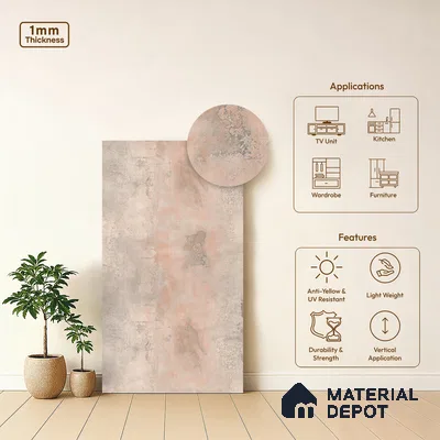 Stone Look LM 13888 8 ft x 4 ft Texture Finish Decorative Laminate - 1 mm | Suitable for TV Unit, Wardrobe, Kitchen Cabinets