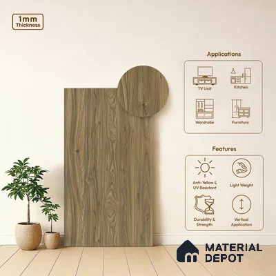 Wooden Look LM 13892 8 ft x 4 ft Texture Finish Decorative Laminate - 1 mm | Suitable for TV Unit, Wardrobe, Kitchen Cabinets
