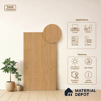 Wooden Look LM 13928 8 ft x 4 ft Texture Finish Decorative Laminate - 1 mm | Suitable for TV Unit, Wardrobe, Kitchen Cabinets