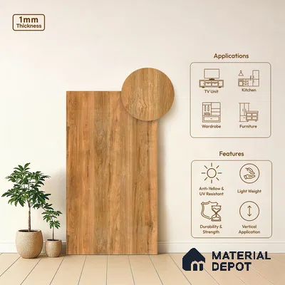 Wooden Look LM 13934 8 ft x 4 ft Texture Finish Decorative Laminate - 1 mm | Suitable for TV Unit, Wardrobe, Kitchen Cabinets