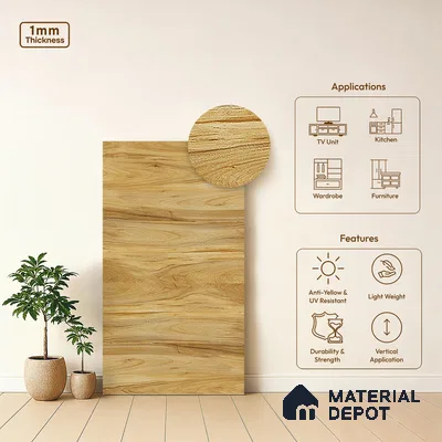 Wooden Look LM 13937 8 ft x 4 ft Texture Finish Decorative Laminate - 1 mm | Suitable for TV Unit, Wardrobe, Kitchen Cabinets