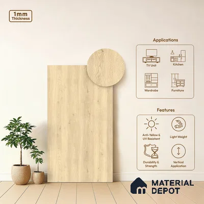 Wooden Look LM 13952 8 ft x 4 ft Texture Finish Decorative Laminate - 1 mm | Suitable for TV Unit, Wardrobe, Kitchen Cabinets