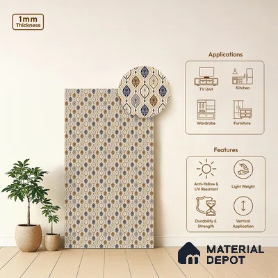 Patterned Look LM 21329 8 ft x 4 ft Texture Finish Decorative Laminate - 1 mm | Suitable for Bedroom, TV Unit, Wardrobe
