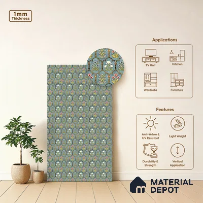 Patterned Look LM 21330 8 ft x 4 ft Texture Finish Decorative Laminate - 1 mm | Suitable for Bedroom, TV Unit, Wardrobe