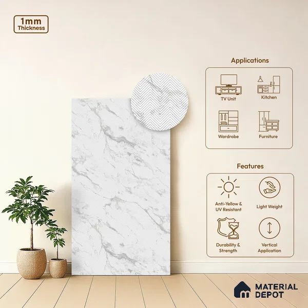 Patterned Look LM 21337 8 ft x 4 ft Texture Finish Decorative Laminate - 1 mm | Suitable for Bedroom, TV Unit, Wardrobe