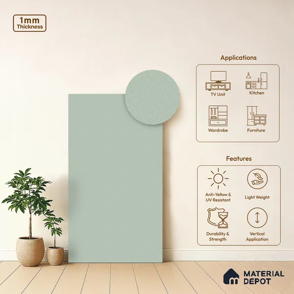 Patterned Look LM 21374 8 ft x 4 ft Texture Finish Decorative Laminate - 1 mm | Suitable for Bedroom, TV Unit, Wardrobe
