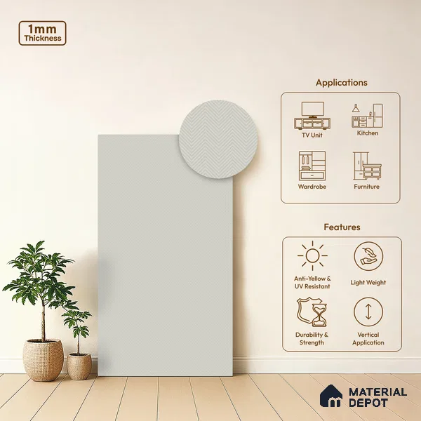 Patterned Look LM 21376 8 ft x 4 ft Texture Finish Decorative Laminate - 1 mm | Suitable for Bedroom, TV Unit, Wardrobe