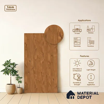 Wooden Look LM 21404 Egger Oak 8 ft x 4 ft Texture Finish Decorative Laminate - 1 mm | Suitable for TV Unit, Wardrobe, Kitchen Cabinets