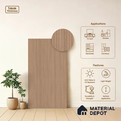 Wooden Fluted LM 21419 8 ft x 4 ft Texture Finish Decorative Laminate - 1 mm | Suitable for TV Unit,Wardrobe, Kitchen Cabinets