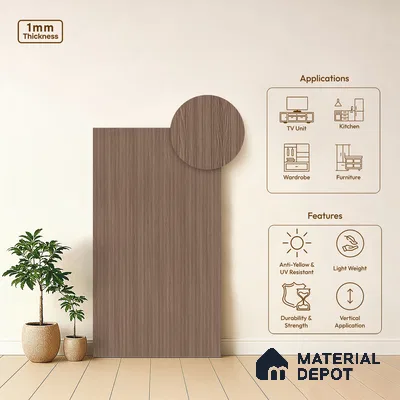 Wooden Fluted LM 21420 8 ft x 4 ft Texture Finish Decorative Laminate - 1 mm | Suitable for TV Unit,Wardrobe, Kitchen Cabinets