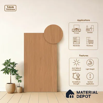 Wooden Look LM 21445 Monarchial Walnut 8 ft x 4 ft Texture Finish Decorative Laminate - 1 mm | Suitable for TV Unit, Wardrobe, Kitchen Cabinets