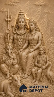 Divine Wall 6 ft x 3.6 ft CNC Made HDHMR Panel - 50 mm