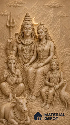 Divine Wall 6 ft x 3.6 ft CNC Made HDHMR Panel - 50 mm
