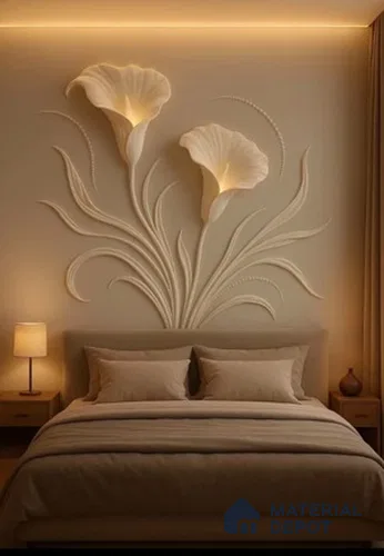 Duco Paintable Elegant Calla Lily Wall Art 8 ft x 4 ft CNC Made Exterior Grade HDHMR Panel - 30 mm
