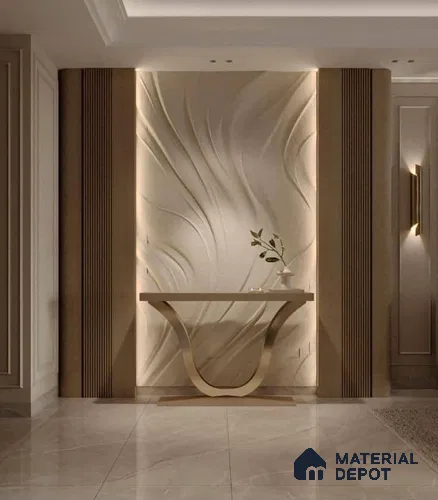 Elysian Curve Foyer 8 ft x 4 ft CNC Made HDHMR Panel - 25 mm