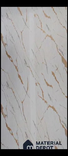 White Marble Look UPVC High Gloss Finish UV Marble Polygranite Sheets 8 ft x 4 ft | PG 00103 - 3 mm