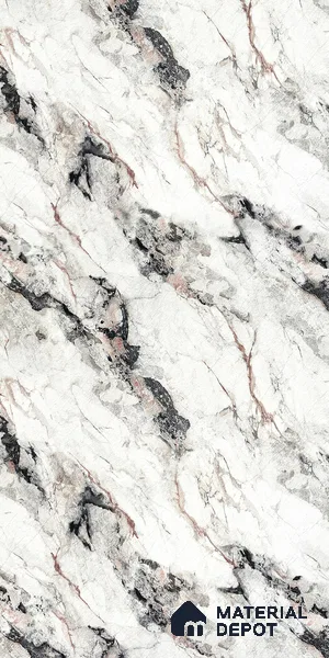 White Marble Look LM 18819 8 ft x 4 ft Texture Finish Decorative Laminate - 1 mm | Suitable for TV Unit, Wardrobe, Kitchen Cabinets