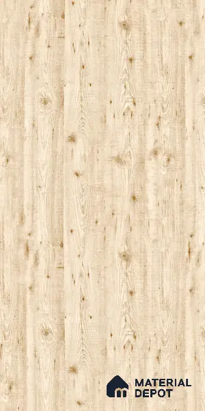 Wooden Look LM 19364 White Tyrol Pine 8 ft x 4 ft Glossy Finish Decorative Laminate - 1 mm | Suitable for TV Unit, Wardrobe, Kitchen Cabinets